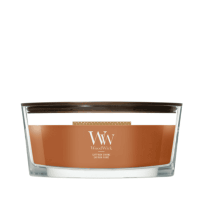 3-12 WoodWick Saffron Smoke Ellipse Candle - Afbeelding 1