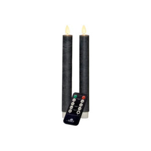 Anna's Collection LED Dinerkaars Grijs 23 cm 2 stuks met afstandsbediening