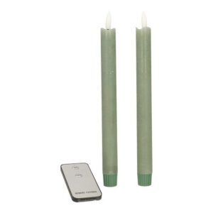 Anna's Collection LED dinerkaars Rustiek groen 2 stuks