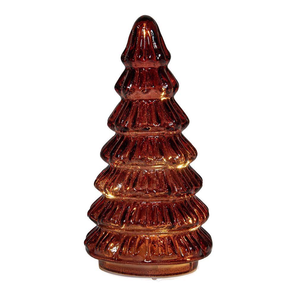 BOOM GLAS 18CM/10L Bordeaux . - Anna's Collection Anna's Collection LED Kerstboompje Glas 18