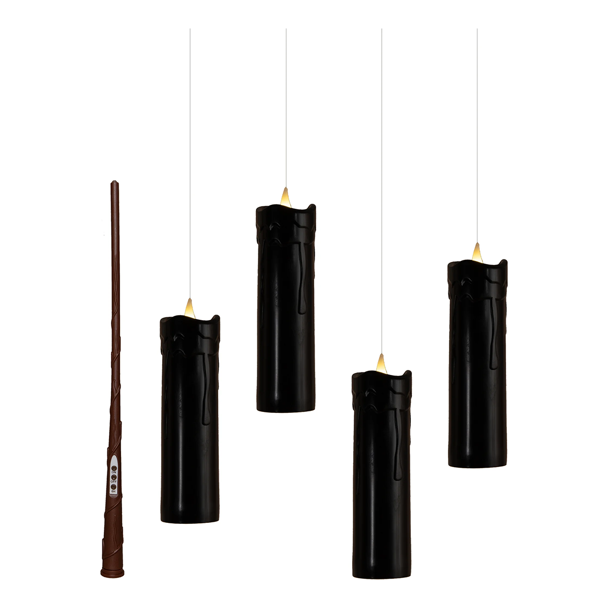 Anna’s Collection – Set van 4 zwevende LED-stompkaarsen zwart + met toverstaf-afstandsbediening Anna’s Collection – Set van 4 zwevende LED-stompkaarsen zwart + met toverstaf-afstandsbediening - Zwevende kaarsen