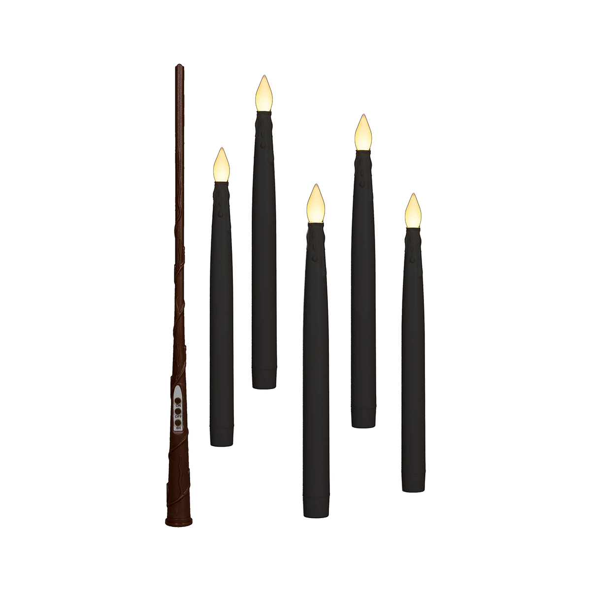 Anna’s Collection – Set van 5 zwevende LED-dinerkaarsen - zwart + toverstaf-afstandsbediening - Anna's Collection Anna’s Collection – Set van 5 zwevende LED-dinerkaarsen - zwart + toverstaf-afstandsbediening - Zwevende kaarsen - Anna's Collection