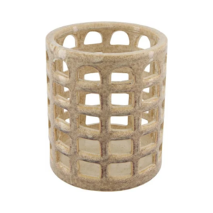 Beige keramieken windlicht - Kaarsenhouders