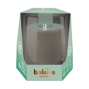 Bolsius CleanLight Starterkit – Cypress & Amber – Handgeblazen Glashouder + Refill (20 uur)