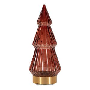 BOOM GLAS H23.5CM BORDEAUX . - LED Kaarsen in glas