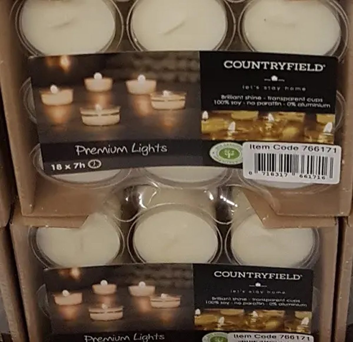 Countryfield - Waxinelicht in cup transparant 18 x 7 uur Countryfield - Waxinelicht in cup transparant 18 x 7 uur