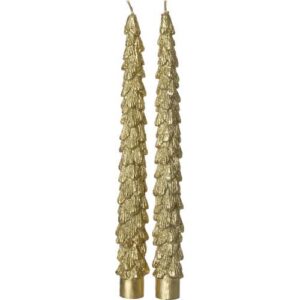 Dinerkaars Jersey goud 3 uur D 2 H 25 cm 2 stuks - Dinerkaarsen