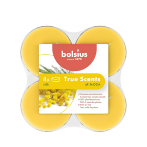 Geur Maxilichten Mimosa – 8 uur brandtijd (8 stuks) – Bolsius True Scents
