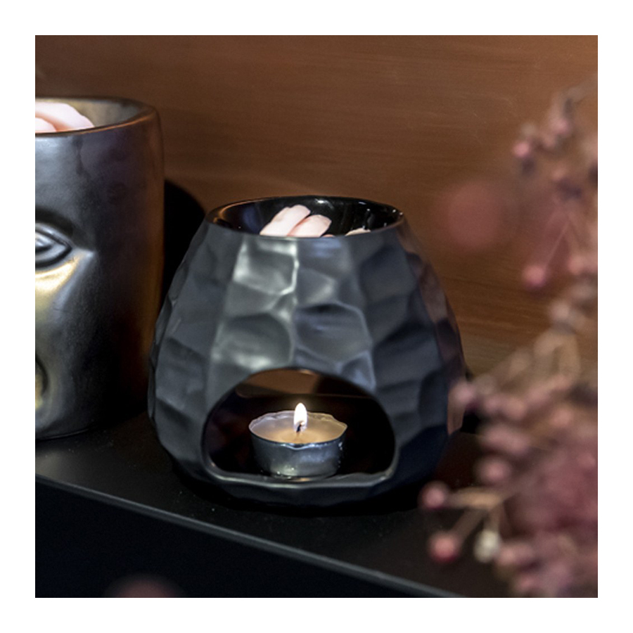 Geurbrander Chisseled Zwart 10.5x12.6cm - Scentchips Geurbrander Chisseled Zwart 10.5x12.6cm - Geur Brander - Scentchips