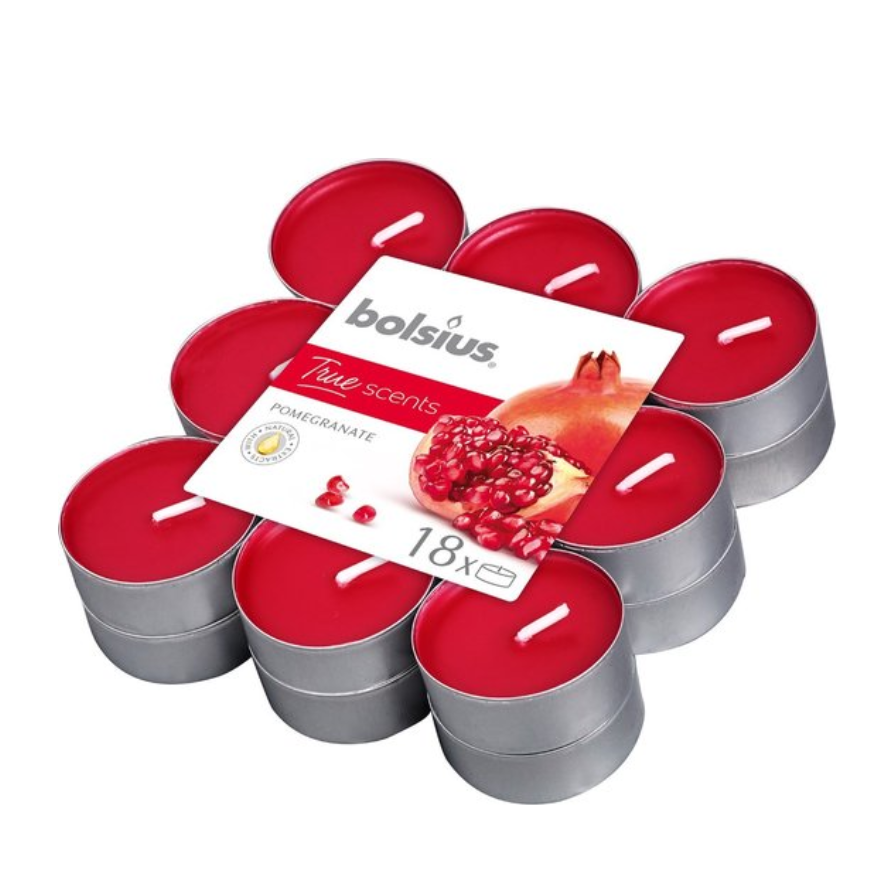 Geurtheelichten Pomegranate – 4 Uur Brandtijd (18 stuks) - Bolsius Geurtheelichten Pomegranate – 4 Uur Brandtijd (18 stuks)