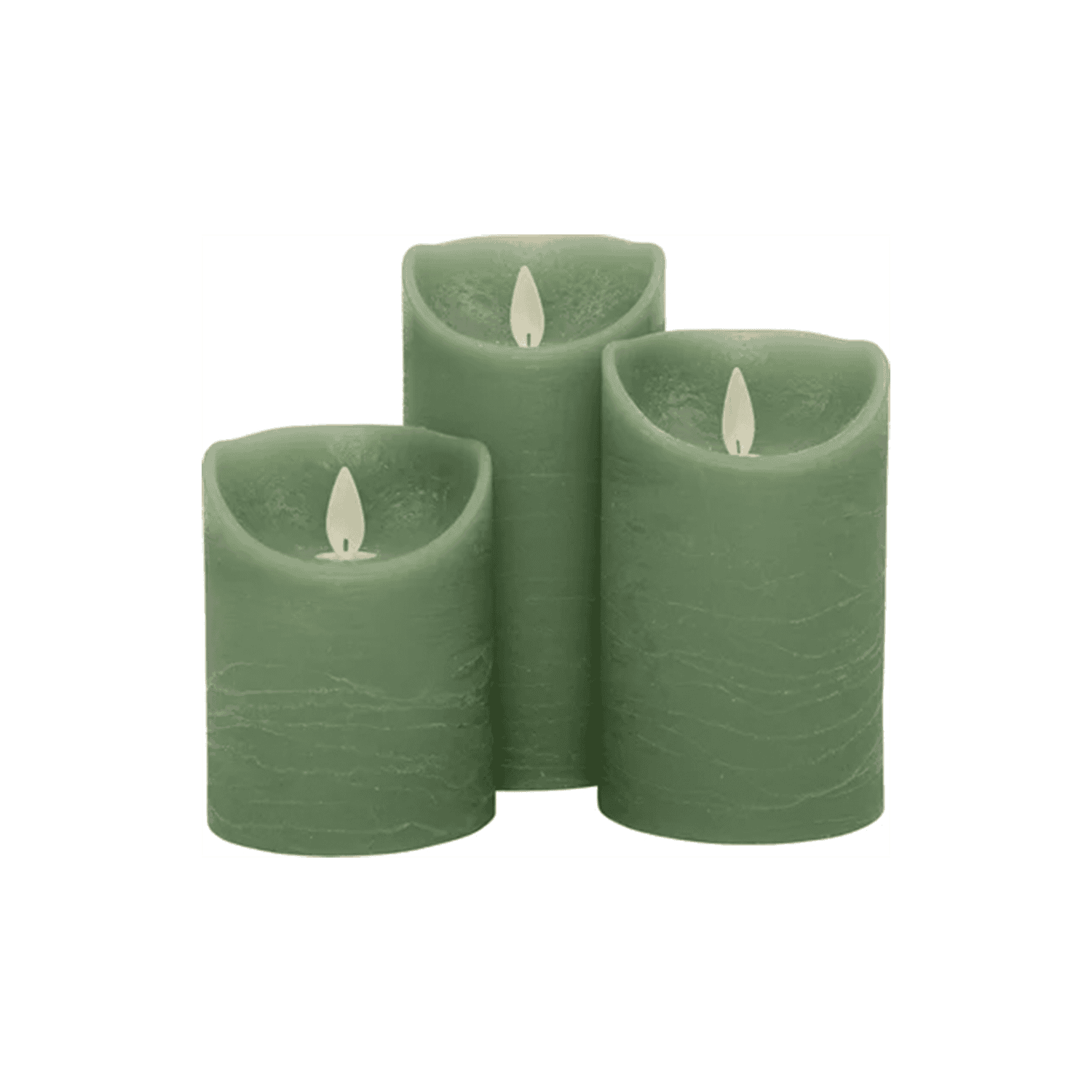 Groene LED stompkaars met timer Rustiek H10 Groene LED stompkaars met timer Rustiek H10