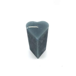 Hart kaars 8x15 cm Grijs Blauw - Valentijnsdag - Brynxz