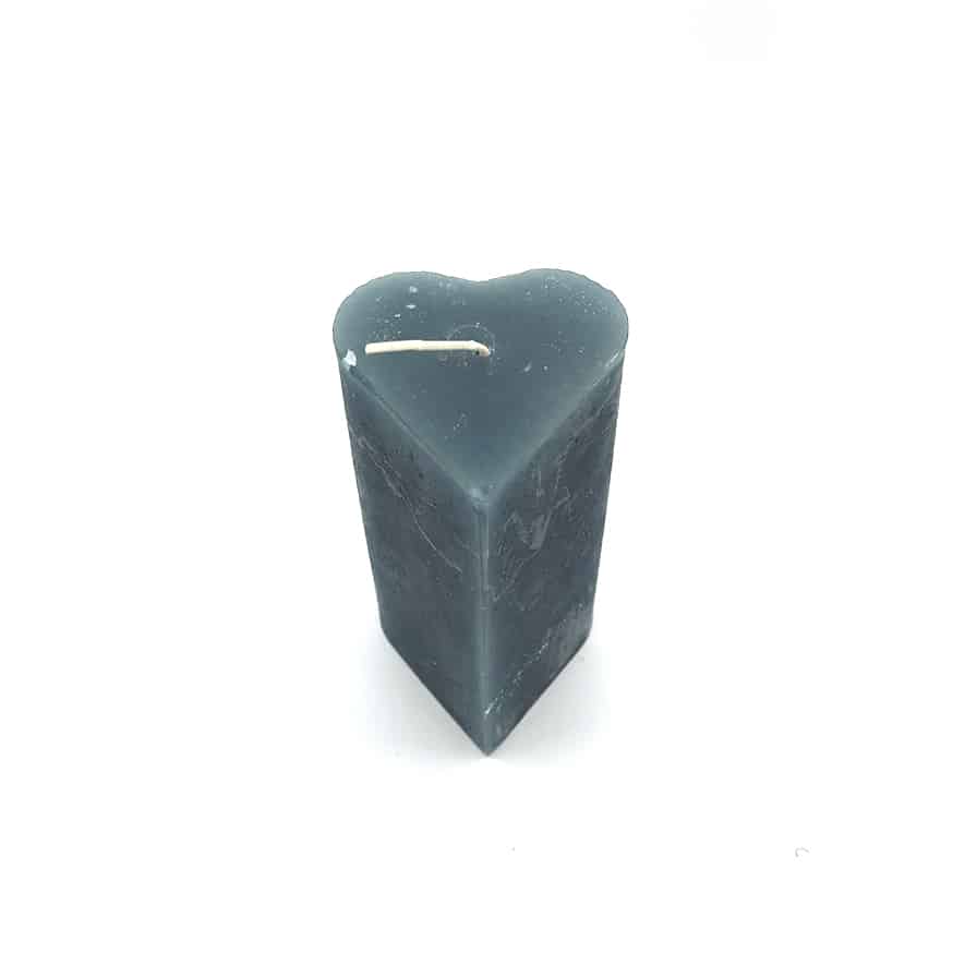 Hart kaars 8x15 cm Grijs Blauw - Brynxz Hart kaars 8x15 cm Grijs Blauw - Valentijnsdag - Brynxz