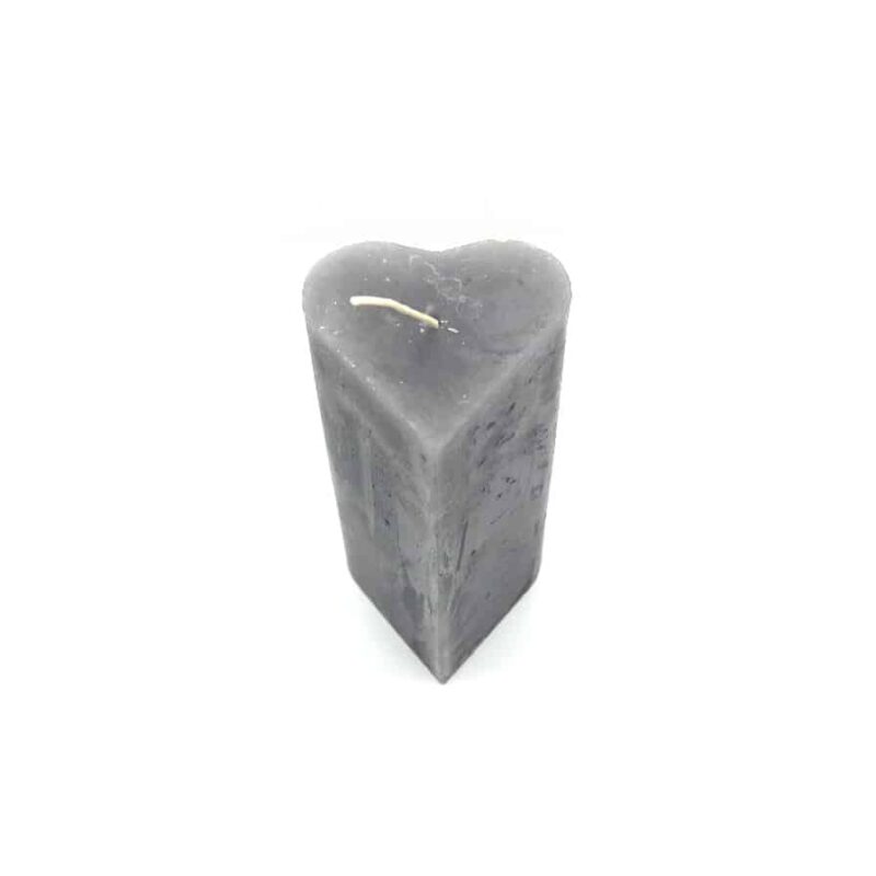 Hart kaars 8x15 cm Grijs - Valentijnsdag - Brynxz