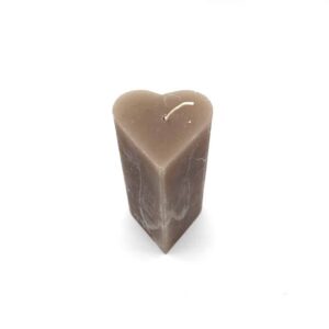 Hart kaars 8x15 cm Taupe - Valentijnsdag - Brynxz