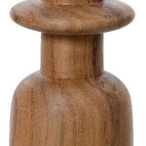 Kandelaar Naturel acaciahout 6.5x6.5x20cm - Kaarsenhouders - Kaars.nl - Beige