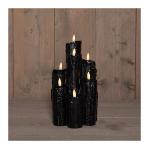 LED dinerkaars D Zwart 15x25cm - LED Dinerkaarsen - Anna's Collection