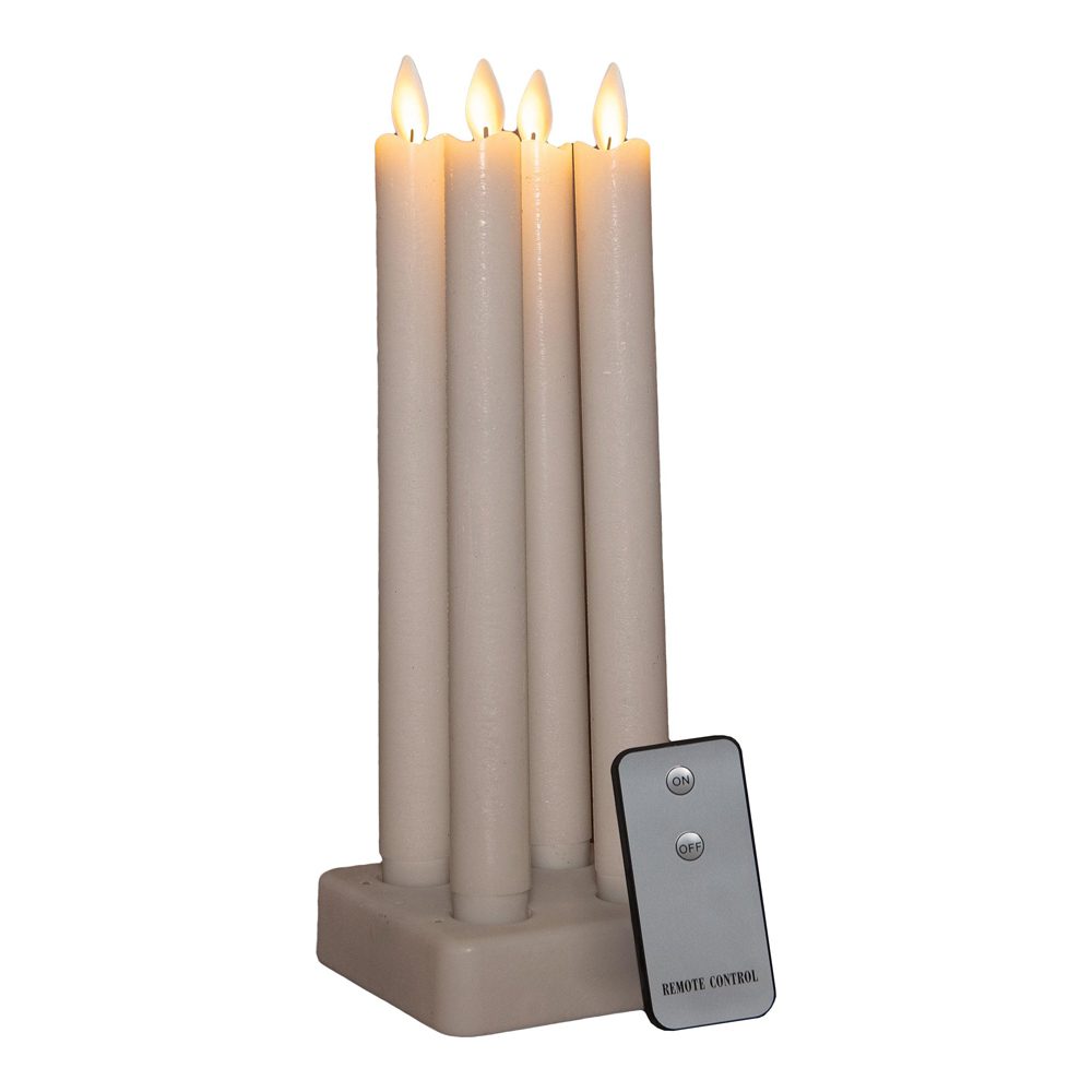 LED dinerkaars Inductie Wit 23 cm 4 stuks - Anna's Collection LED dinerkaars Inductie Wit 23 cm 4 stuks - LED Kaarsen met afstandsbediening - Anna's Collection