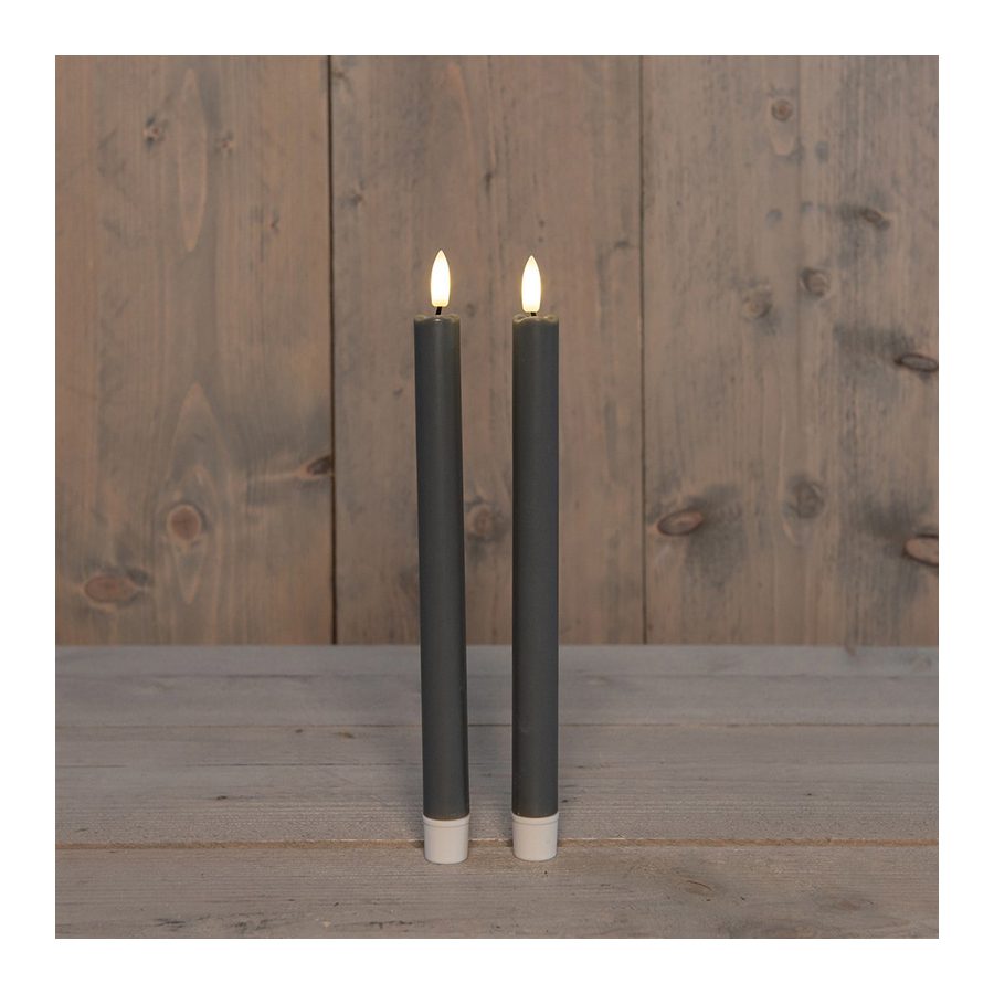 LED dinerkaars Taupe 25 cm 2 stuks - Anna's Collection LED dinerkaars Taupe 25 cm 2 stuks - LED Dinerkaarsen - Anna's Collection