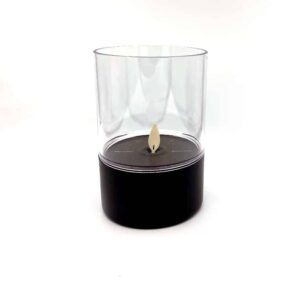 LED kaars in glas zwart 9 x 13 cm