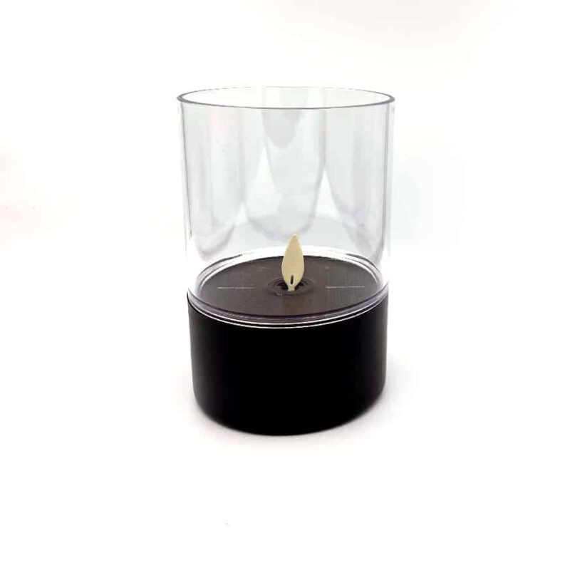 LED kaars in glas zwart 9 x 13 cm