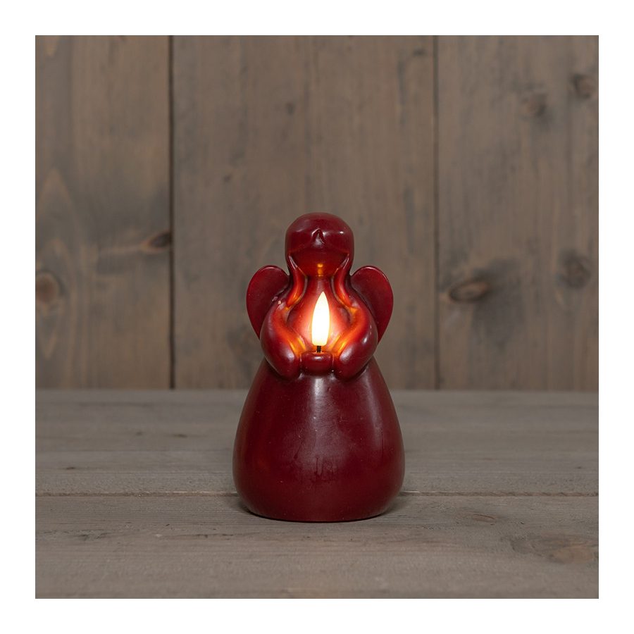 LED stompkaars Engel Bordeaux 14.5 cm - Anna's Collection LED stompkaars Engel Bordeaux 14.5 cm - LED Stompkaarsen - Anna's Collection