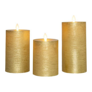LED stompkaars Goud 15 cm - LED Kaarsen met afstandsbediening - Anna's Collection