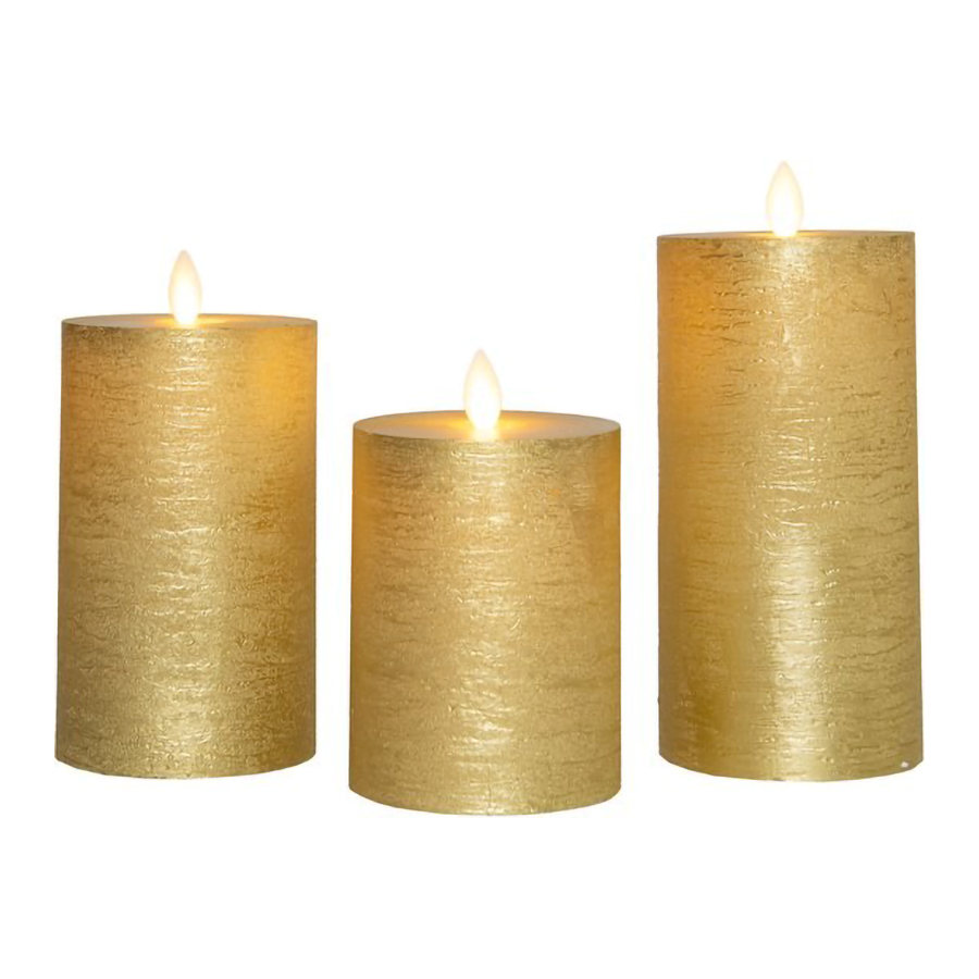 LED stompkaars Goud 15 cm - Anna's Collection LED stompkaars Goud 15 cm - LED Kaarsen met afstandsbediening - Anna's Collection