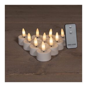 LED theelichtje Wit Ø3.5 cm 10 stuks - LED Kaarsen met afstandsbediening - Anna's Collection