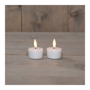 LED theelichtje Wit 4x5cm 2 stuks - LED Theelichtjes - Anna's Collection