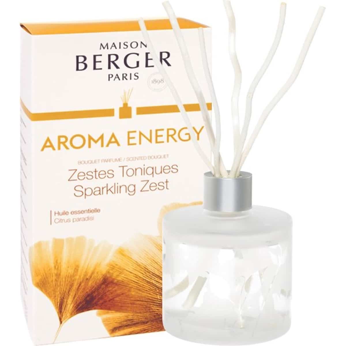 Parfumverspreider met sticks Maison Lampe Berger - Aroma Energy - Zestes toniques/Sparkling Zest 18 - Maison Berger Paris Parfumverspreider met sticks Maison Lampe Berger - Aroma Energy - Zestes toniques/Sparkling Zest 18
