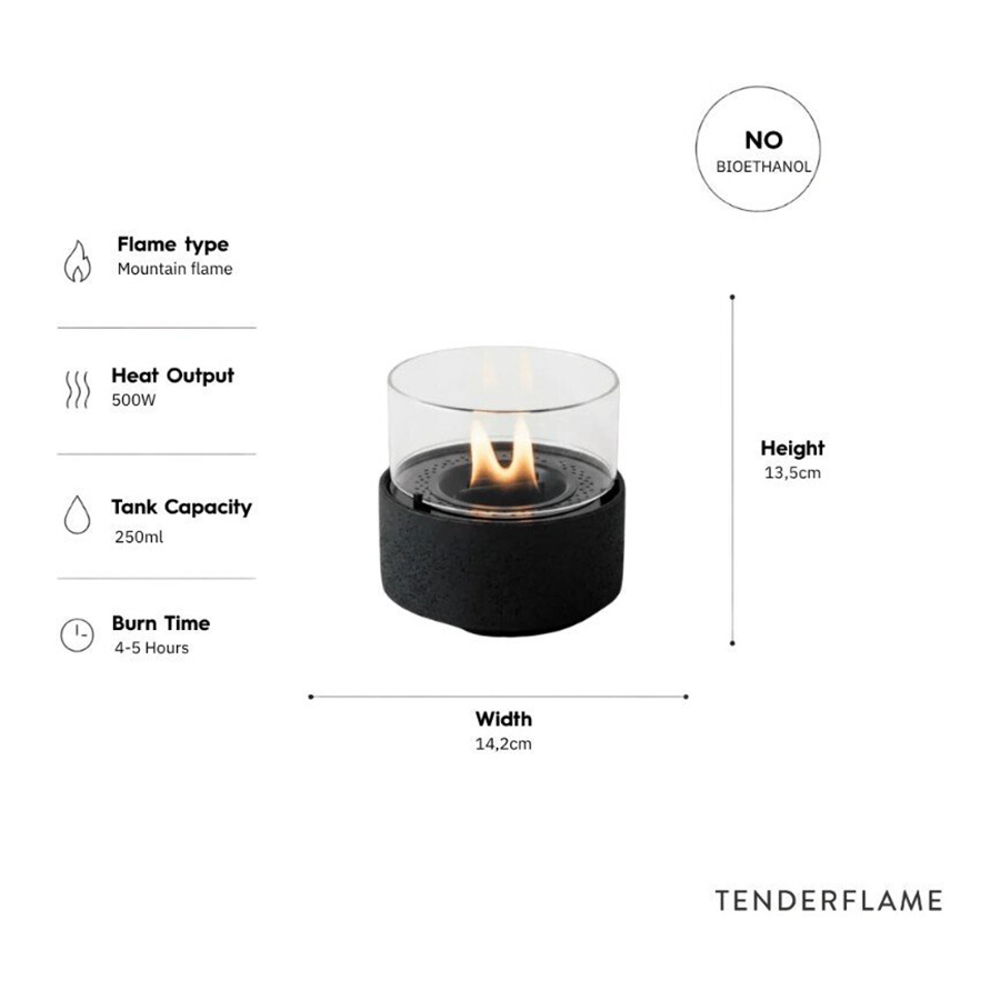 Sfeerhaard Cafe Zwart 14 - Tenderflame Sfeerhaard Cafe Zwart 14 - Buitenkaarsen - Tenderflame