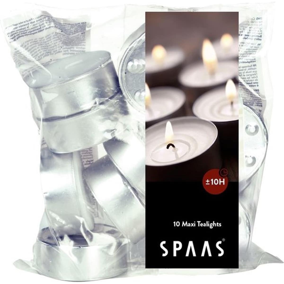 Spaas theelichten Maxi 10 stuks brandtijd +-10 uur Spaas theelichten Maxi 10 stuks brandtijd +-10 uur