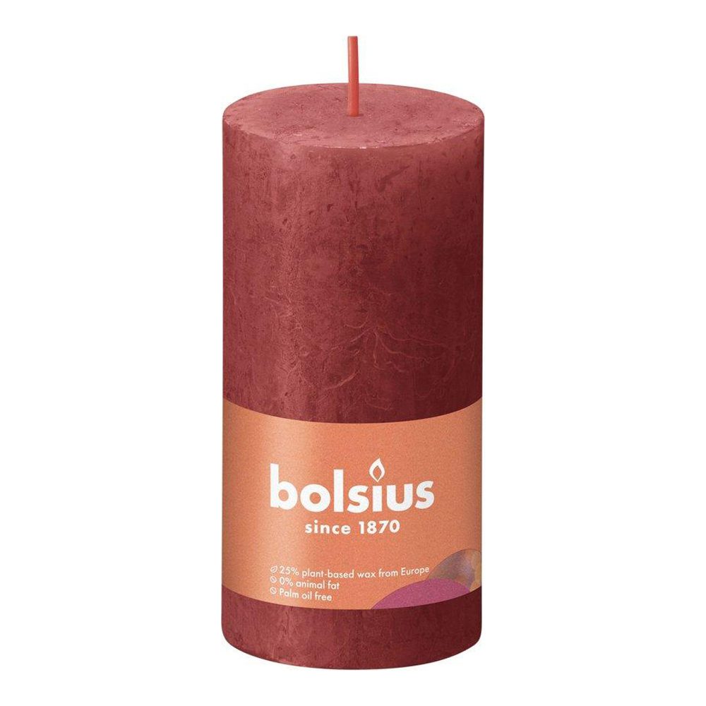 STOMPKAARS RUST. 100X50MM ROOD - Bolsius STOMPKAARS RUST. 100X50MM ROOD