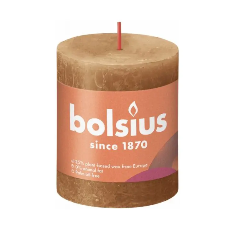 STOMPKAARS RUST. 80X68MM BRUIN - Bolsius STOMPKAARS RUST. 80X68MM BRUIN