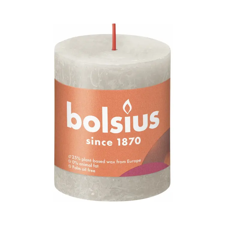 STOMPKAARS RUST. 80X68MM GRIJS - Bolsius STOMPKAARS RUST. 80X68MM GRIJS