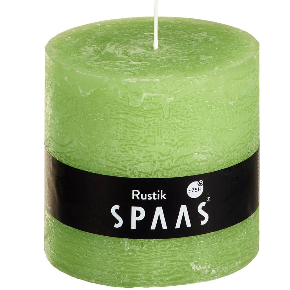 Stompkaars rustiek d10h10 kalkgroen - SPAAS Stompkaars rustiek d10h10 kalkgroen