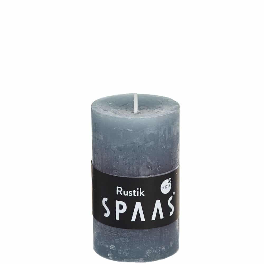 Stompkaars rustiek d5h8cm grijs - SPAAS Stompkaars rustiek d5h8cm grijs