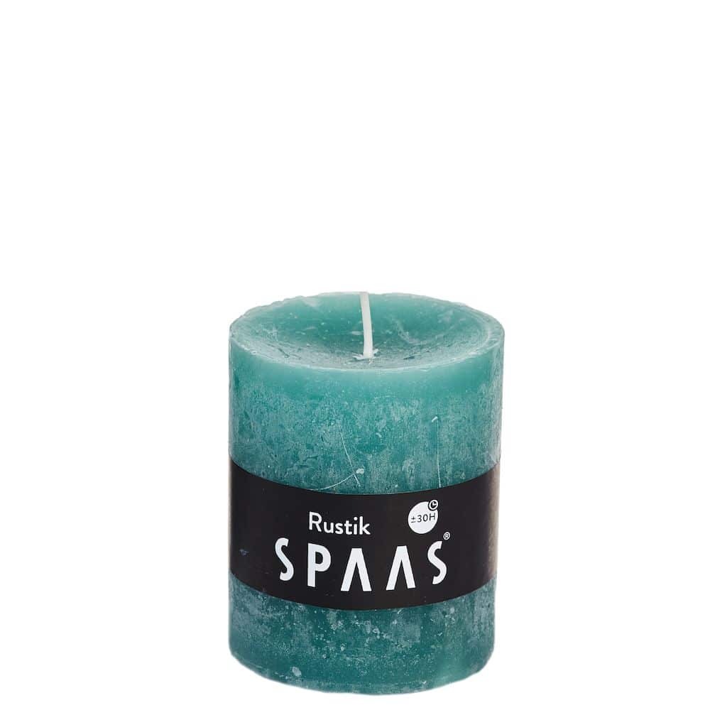 Stompkaars rustiek d7h8cm emerald groen - SPAAS Stompkaars rustiek d7h8cm emerald groen