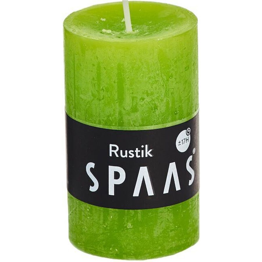 Stompkaars Rustiek Fris Groen 5x8cm - SPAAS Stompkaars Rustiek Fris Groen 5x8cm