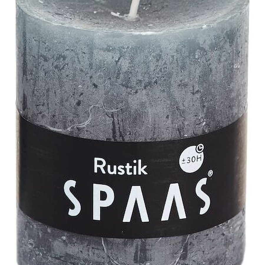 Stompkaars Rustiek Grijs 7x8cm - SPAAS Stompkaars Rustiek Grijs 7x8cm