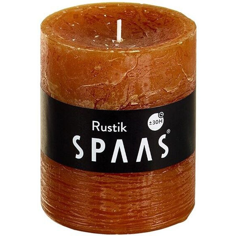 Stompkaars Rustiek Kaneelbrn 70x80 mm - SPAAS Stompkaars Rustiek Kaneelbrn 70x80 mm