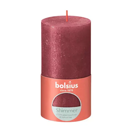STOMPKAARS SHIMMER 130X68MM ROOD - Bolsius STOMPKAARS SHIMMER 130X68MM ROOD