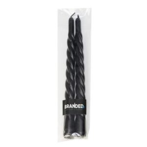 Swirl dinerkaars black (set van 2) - Dinerkaarsen - BrandedBy - Zwart