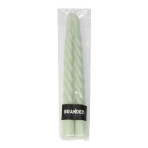 Swirl dinerkaars jade green (set van 2) - Dinerkaarsen - BrandedBy - Groen