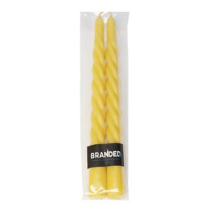 Swirl dinerkaars natur (set van 2) - Dinerkaarsen - BrandedBy - Geel