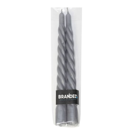 Swirl dinerkaars steelgrey (set van 2) - BrandedBy Swirl dinerkaars steelgrey (set van 2) - Dinerkaarsen - BrandedBy - Grijs