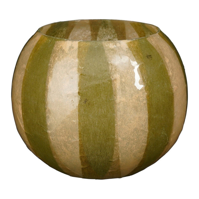 Theelichthouder Groen Ø12x12cm - Kaarsenhouders - Mica Decorations