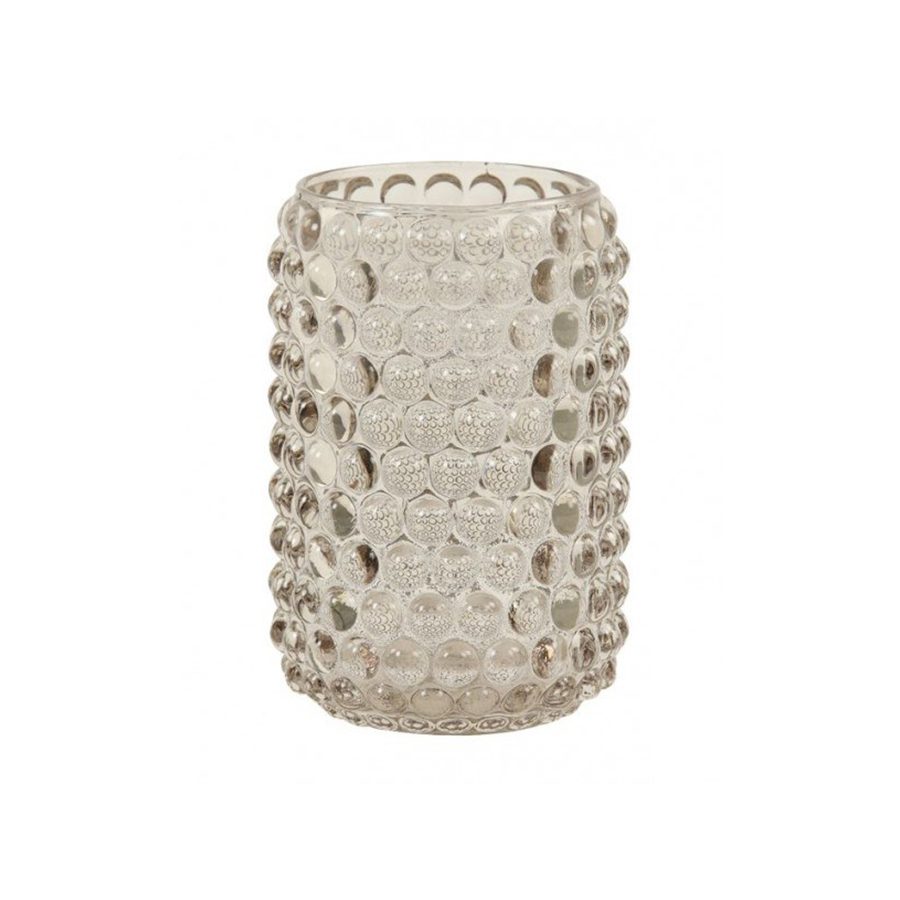 Theelichthouder Palet glas Taupe Ø9x12.5cm - light & living Theelichthouder Palet glas Taupe Ø9x12.5cm - Kaarsenhouders - light & living