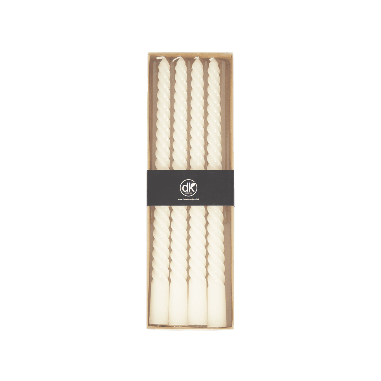 Twisted Candle Crown Ivoor - 4 stuks 30 cm Twisted Candle Crown Ivoor - 4 stuks 30 cm - Dinerkaarsen - Wit